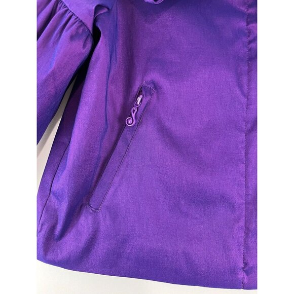 Samuel Dong Cropped Dress Jacket Womens Size S Iridescent Ruffles Music Note Zip - Picture 4 of 16